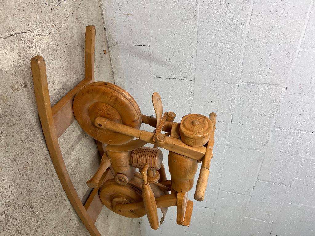 Vintage wooden motorcycle