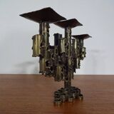 Brutalist Iron Candleholder, 1960s