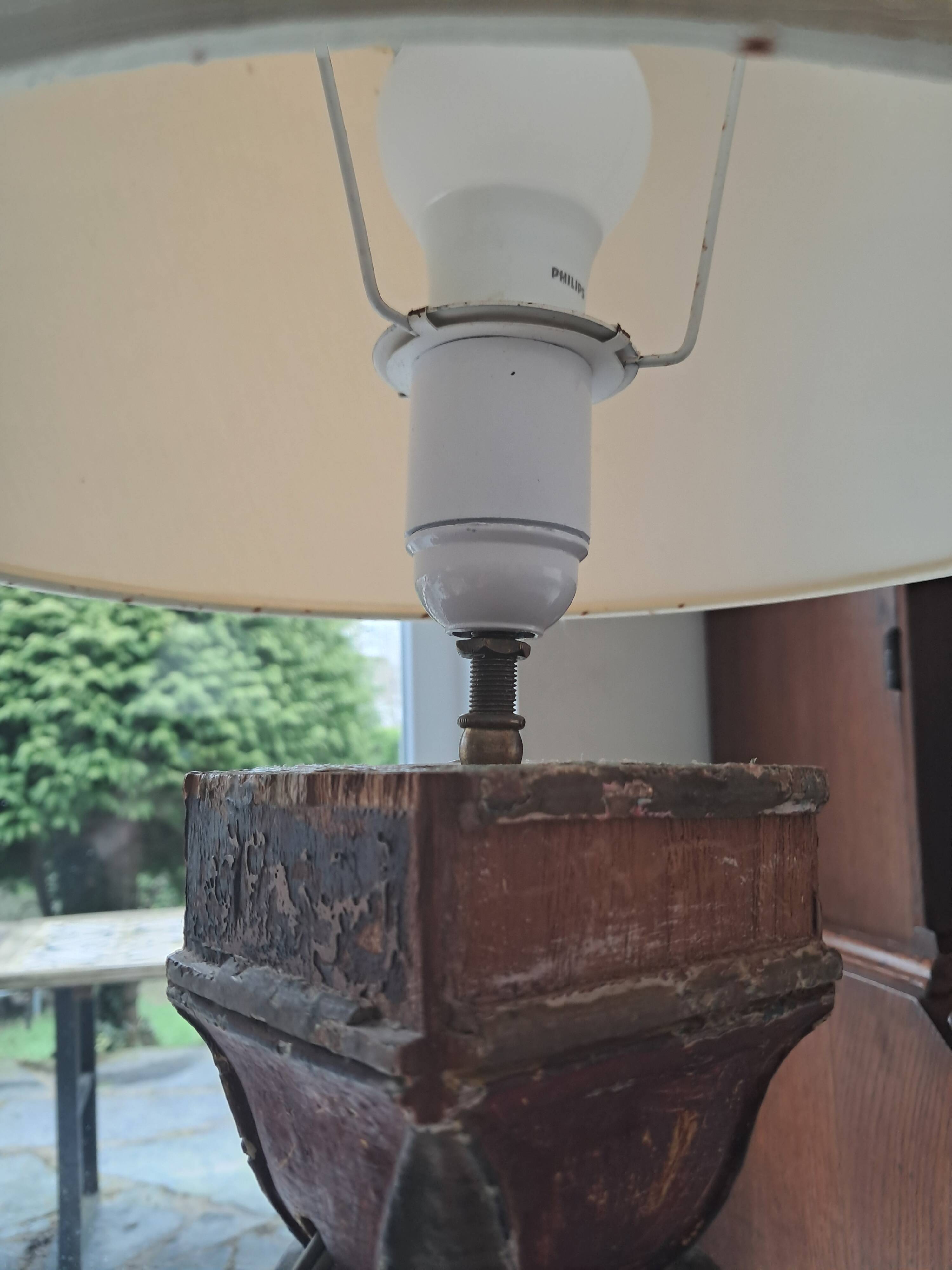 Floor lamp column in polychrome and mirrored wood