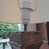 Floor lamp column in polychrome and mirrored wood