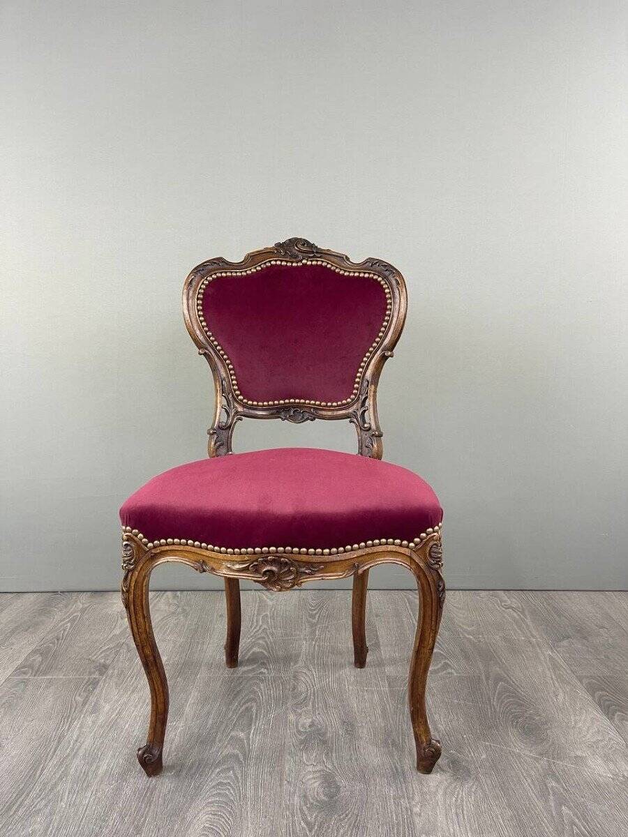 Ensemble chaise et repose-pieds de style louis xv, xixe siècle