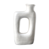 White ceramic heart vase