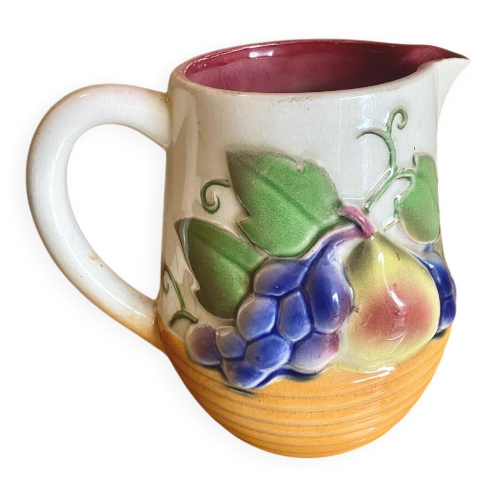 Saint Clement earthenware carafe with fruit decoration