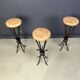 Vintage french wrought iron bar stools, 1960s - set of 3