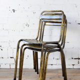 Chaise bistro en métal jaune