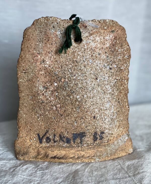 Vase de voldemar volkoff, vallauris en terre brute chamottée vintage 1950