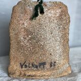 Vase by voldemar volkoff, vallauris in raw chamotte earth, vintage 1950