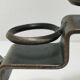 Sculptural candle holder patinated steel design 80s