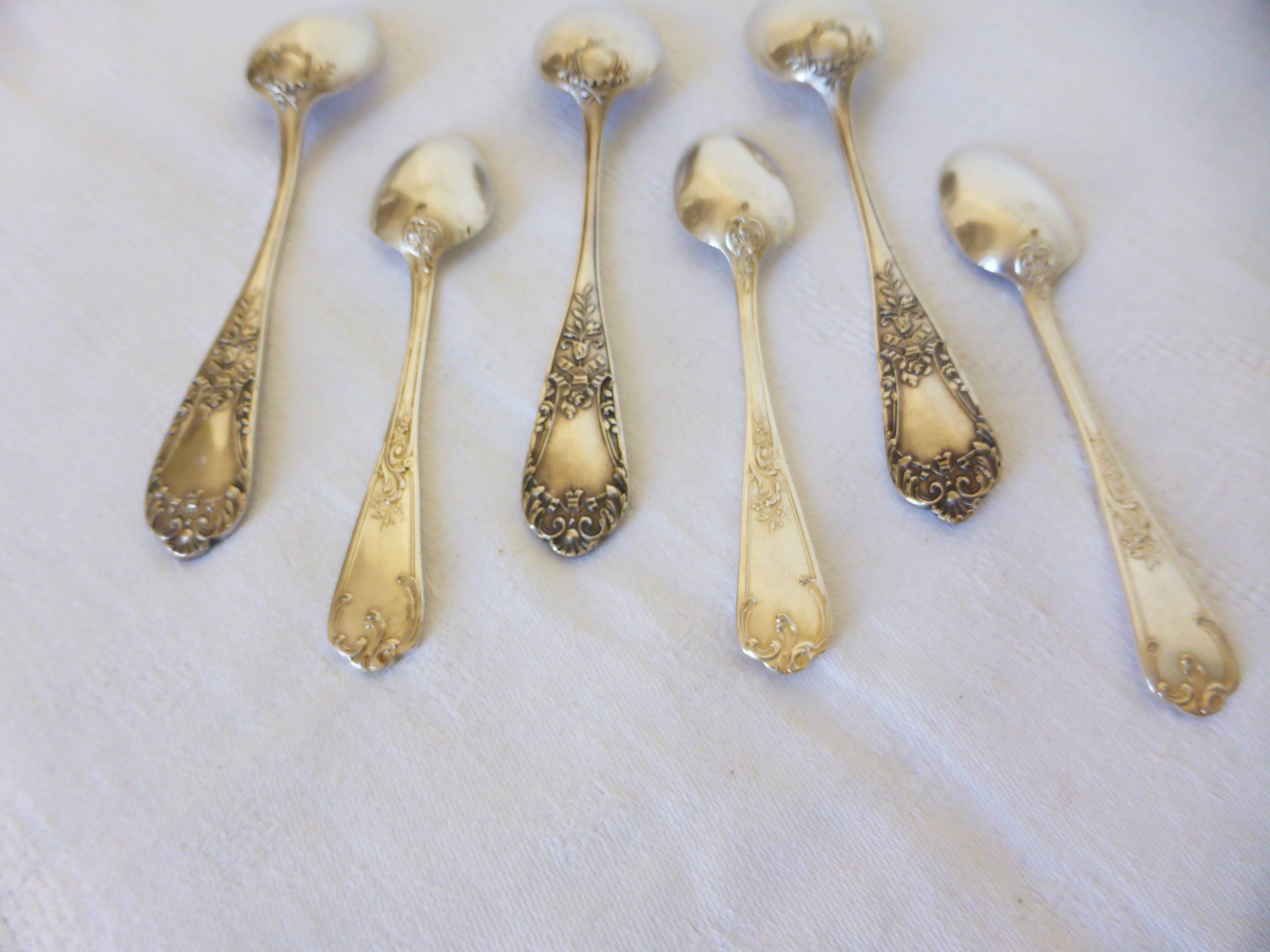 3 small spoons + 3 vintage silver-plated metal mocha spoons