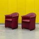 Red leather armchair on wheels, maison de sede. ( price for one )