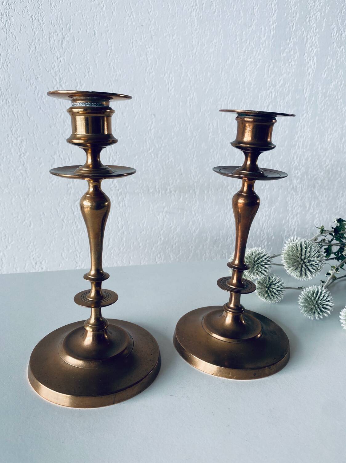 Pair of bronze candlesticks