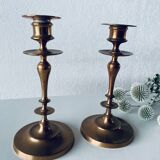 Pair of bronze candlesticks