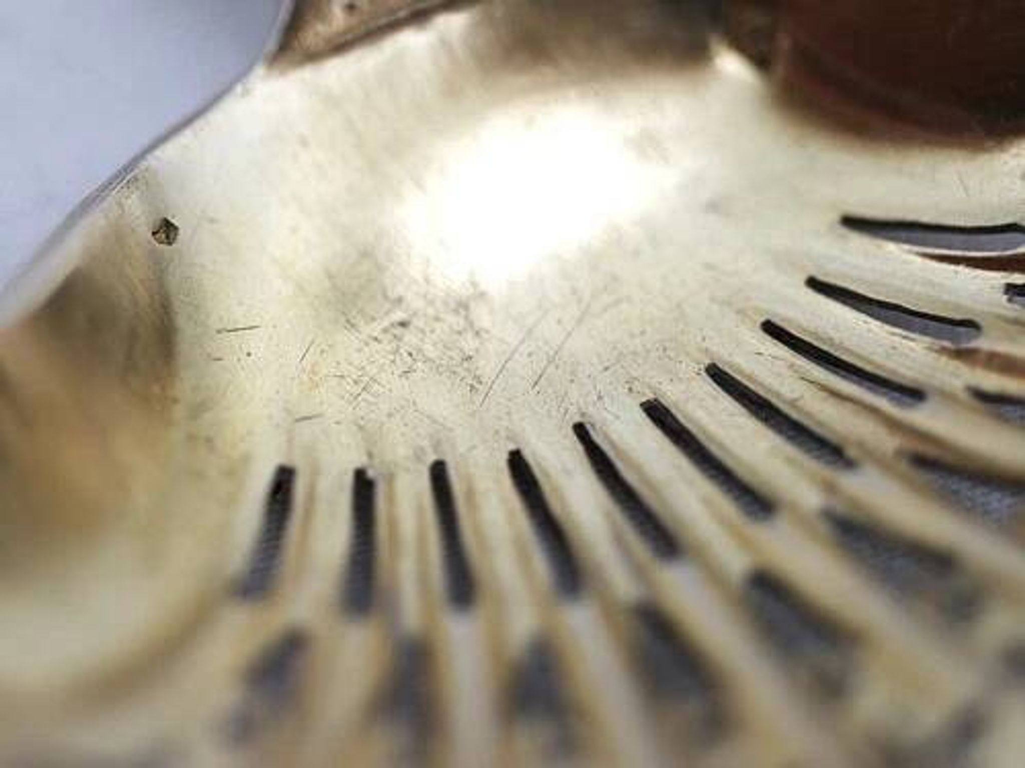 Puiforcat, sugar spoon, solid silver, Russian-style handle, vermeil.