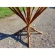 Table vintage en rotin et plateau noisetier