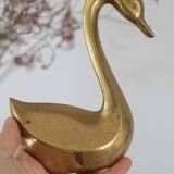 Pair of vintage brass swans