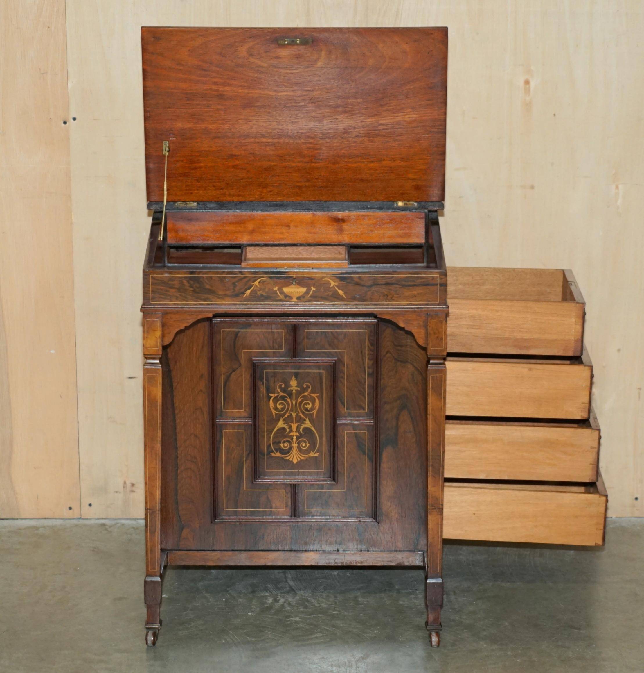 Victorian Davenport desk in hardwood and leather