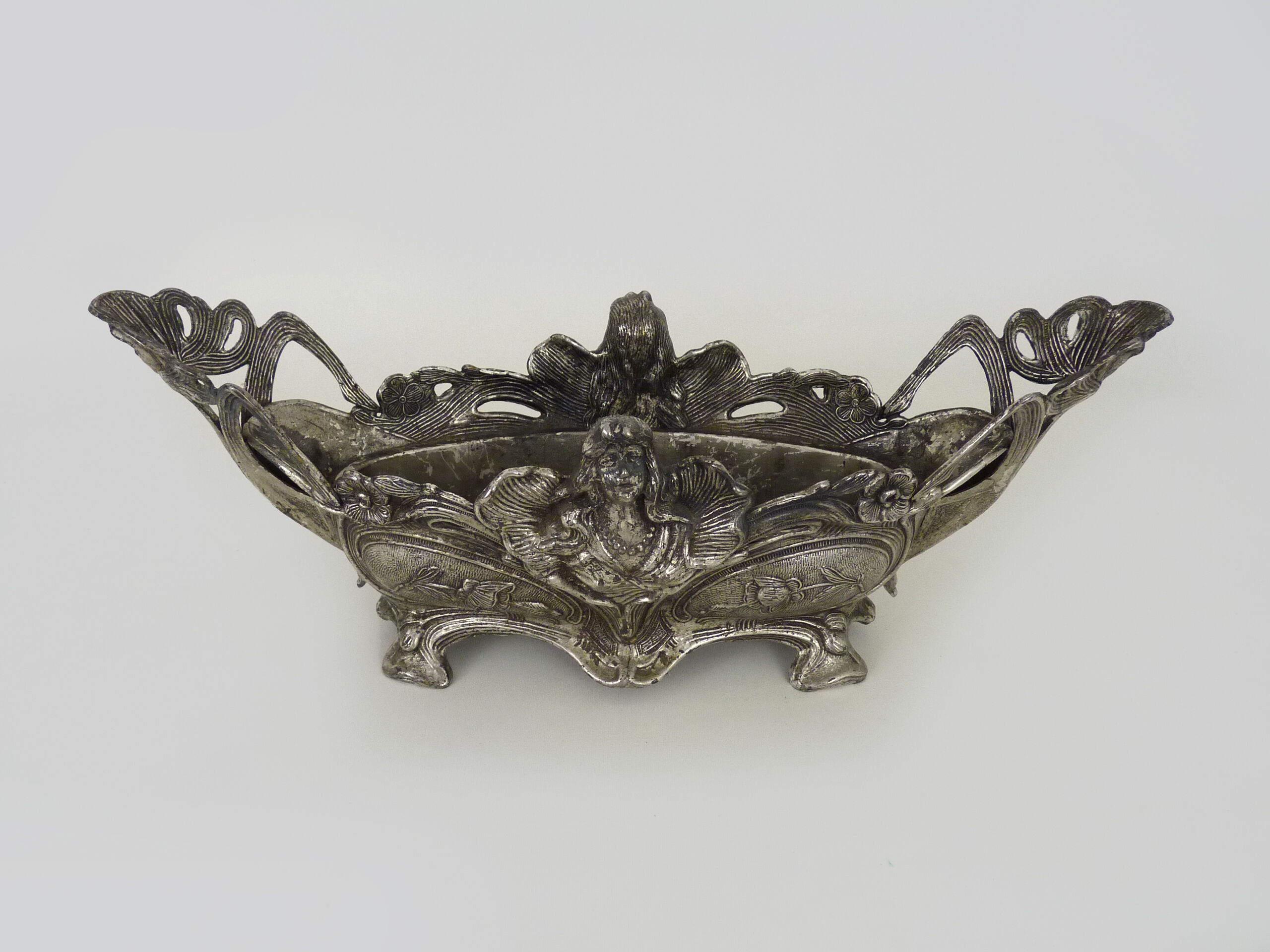 Silver bronze planter Art Nouveau era