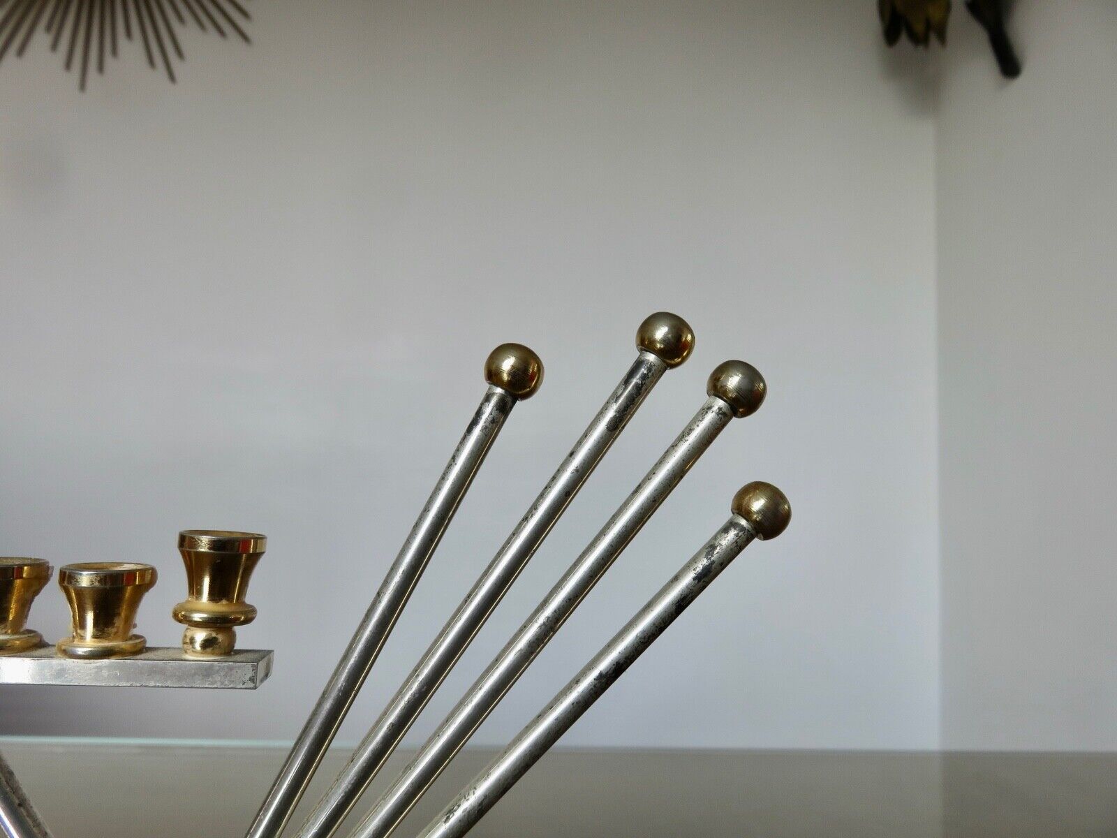 Menorah hanukkah candle holder with 9 candles design Korem 1970