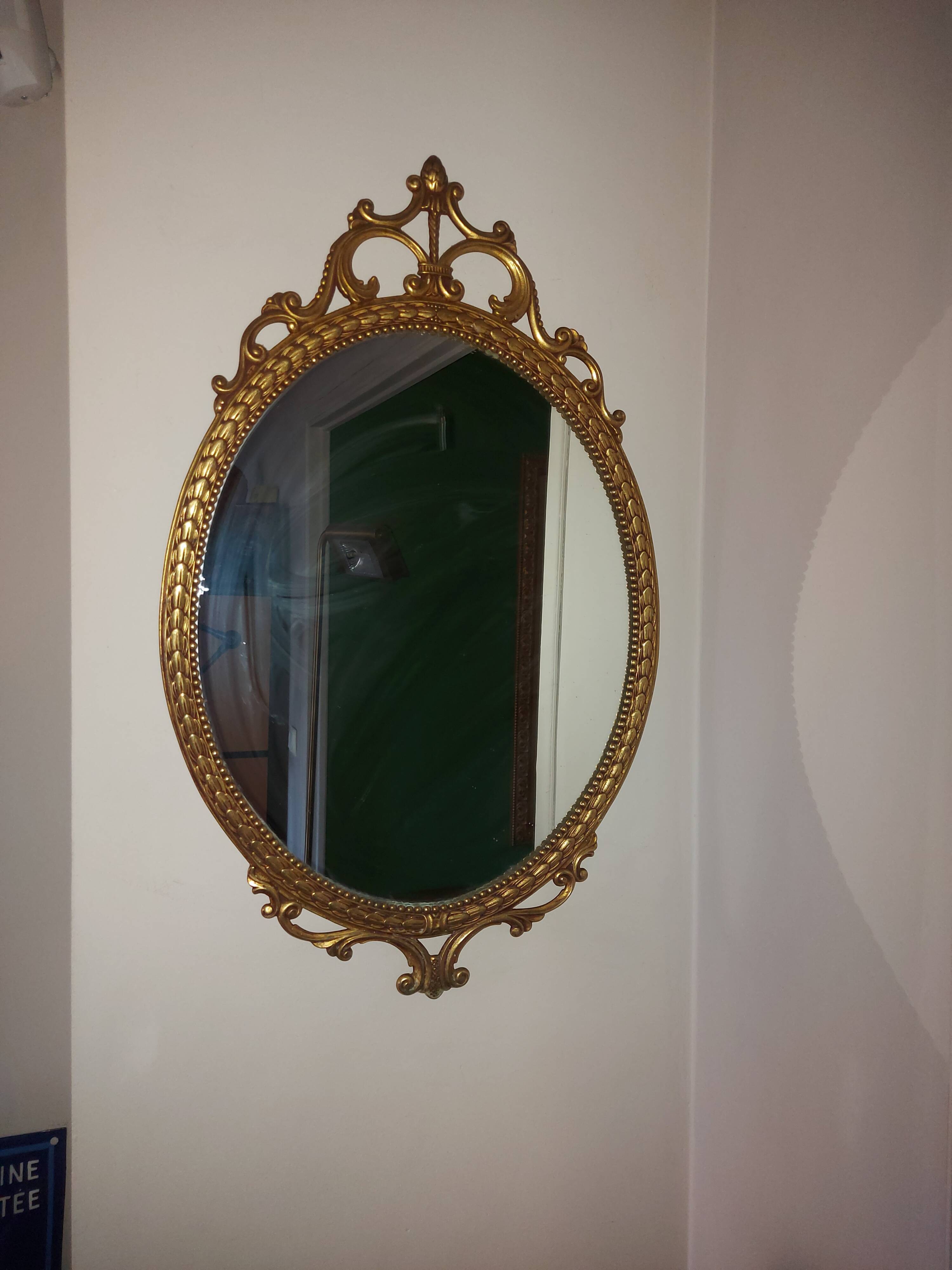 Baroque mirror in gilded brass, C.G.R