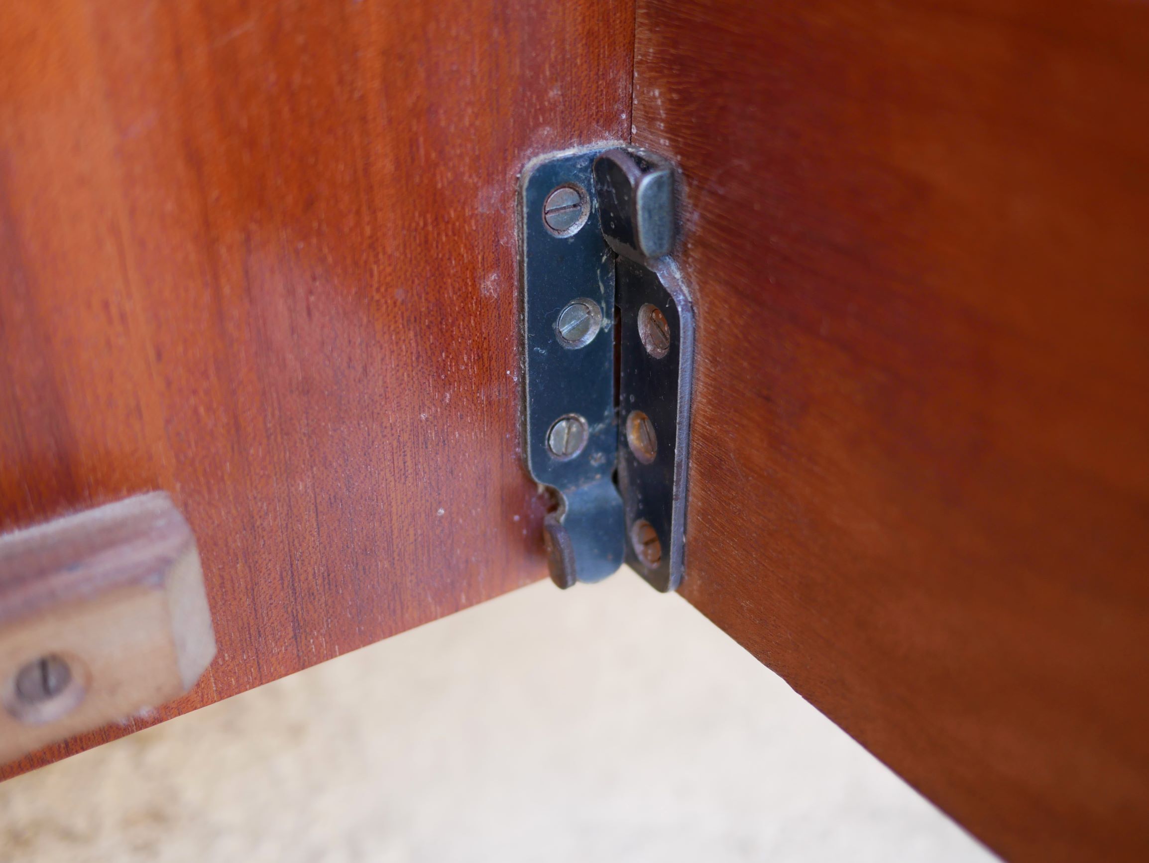 With suspended nightstands vintage teak bed