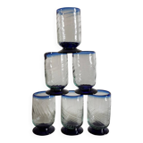 6 Mexican handicraft orangeade glasses