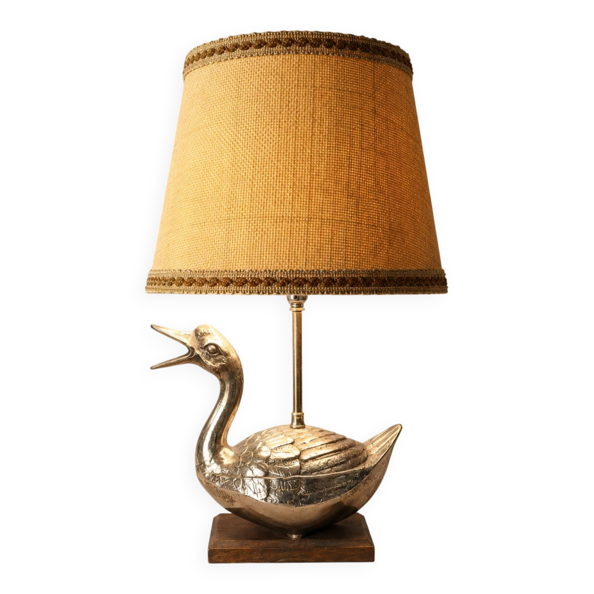 Lampe mid-century canard métal argenté