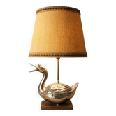 Mid-century silver-plated duck lamp