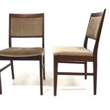 Set of 2 Scandinavian walnut chairs, Sweden, 1970.