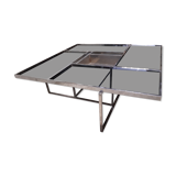 Chrome metal coffee table and mirrors