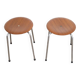 Paire de tabourets danois en teck et metal 1960