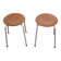 Paire de tabourets danois en teck et metal 1960