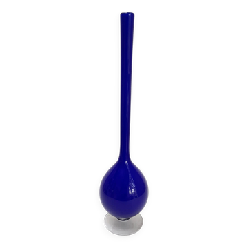 Royal blue opaline single flower vase