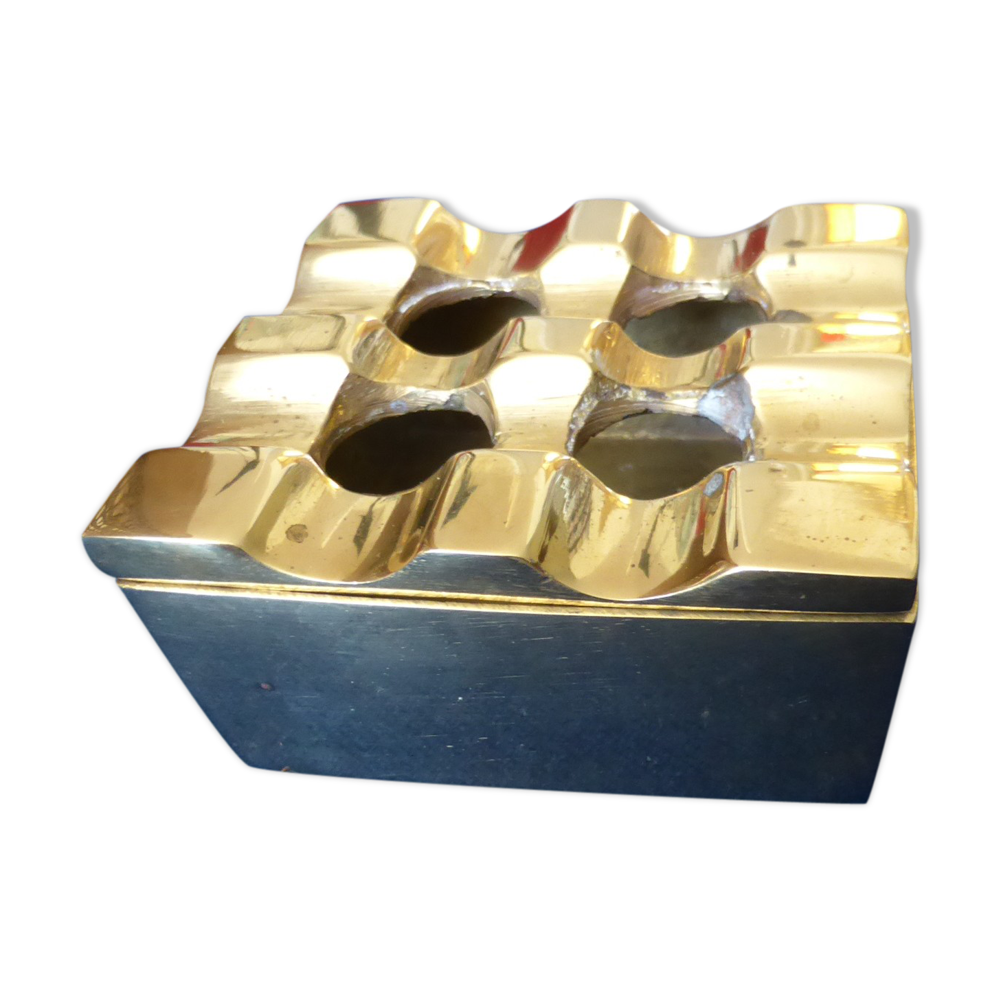 Scandinavian brass ashtray, 70s