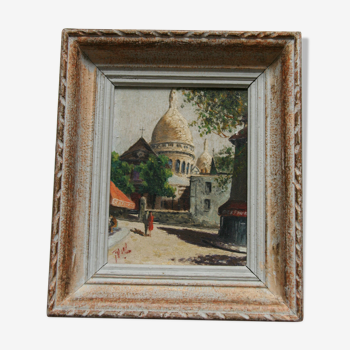 Oil on canvas framed by Montmarte