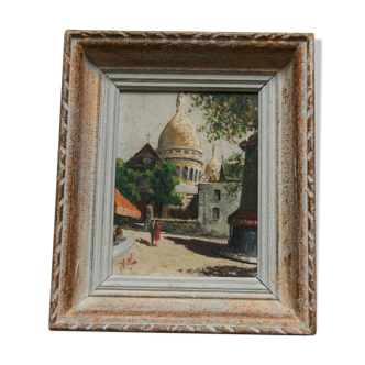 Oil on canvas framed by Montmarte