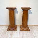 Large French Neoclassical Columns in Pine Wood, 1910, Set of 2
