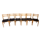 Set of six wooden chairs