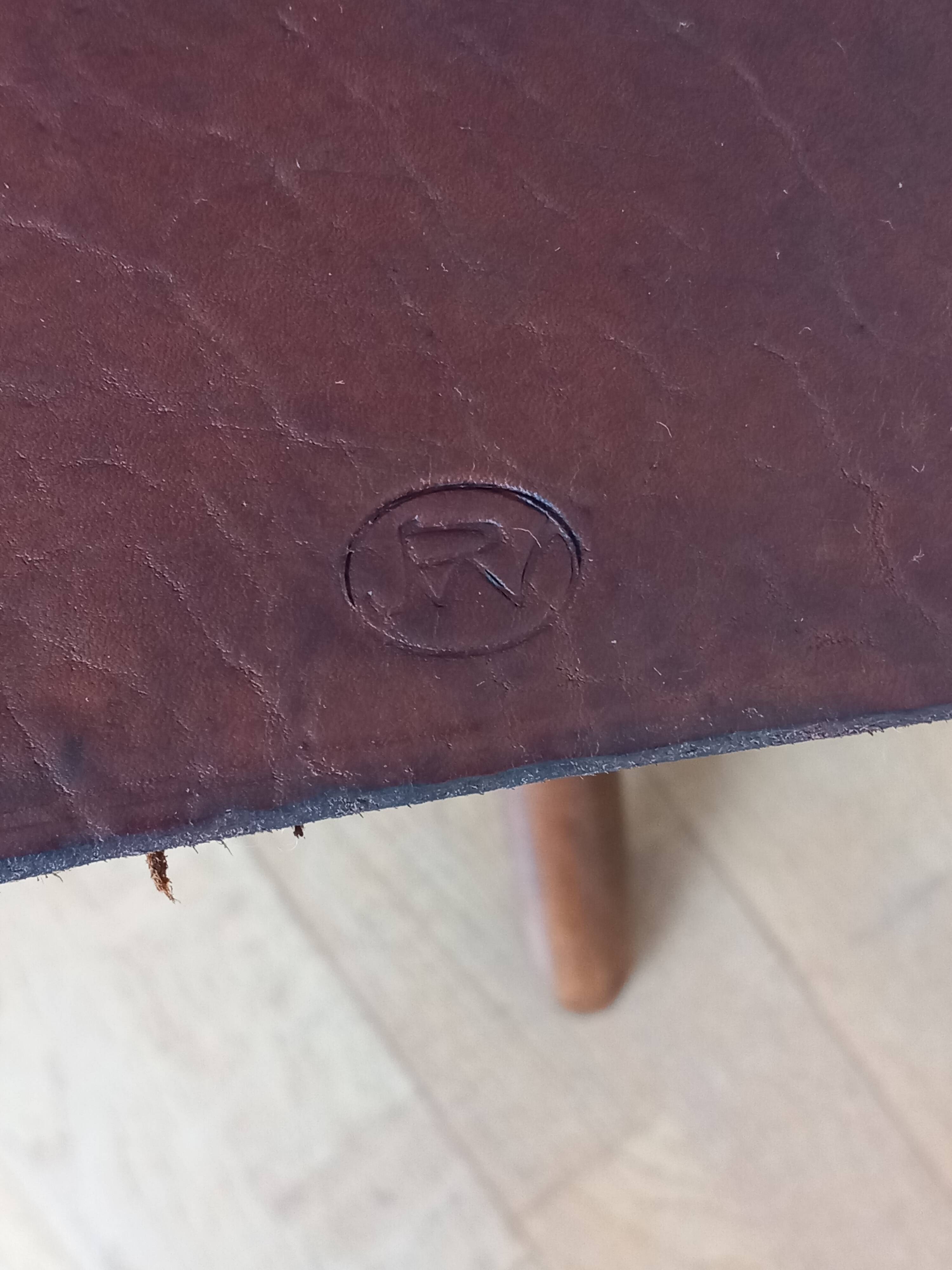 Leather folding stool
