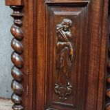 Renaissance style wardrobe in richly carved solid wood, 17th century