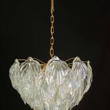 Amazing large Murano glass rainbow leaves chandelier