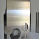 Sculptural vase stainless steel tubes design 70s space age letang remy