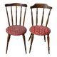 Vintage chairs, wooden, with splayed legs, both.