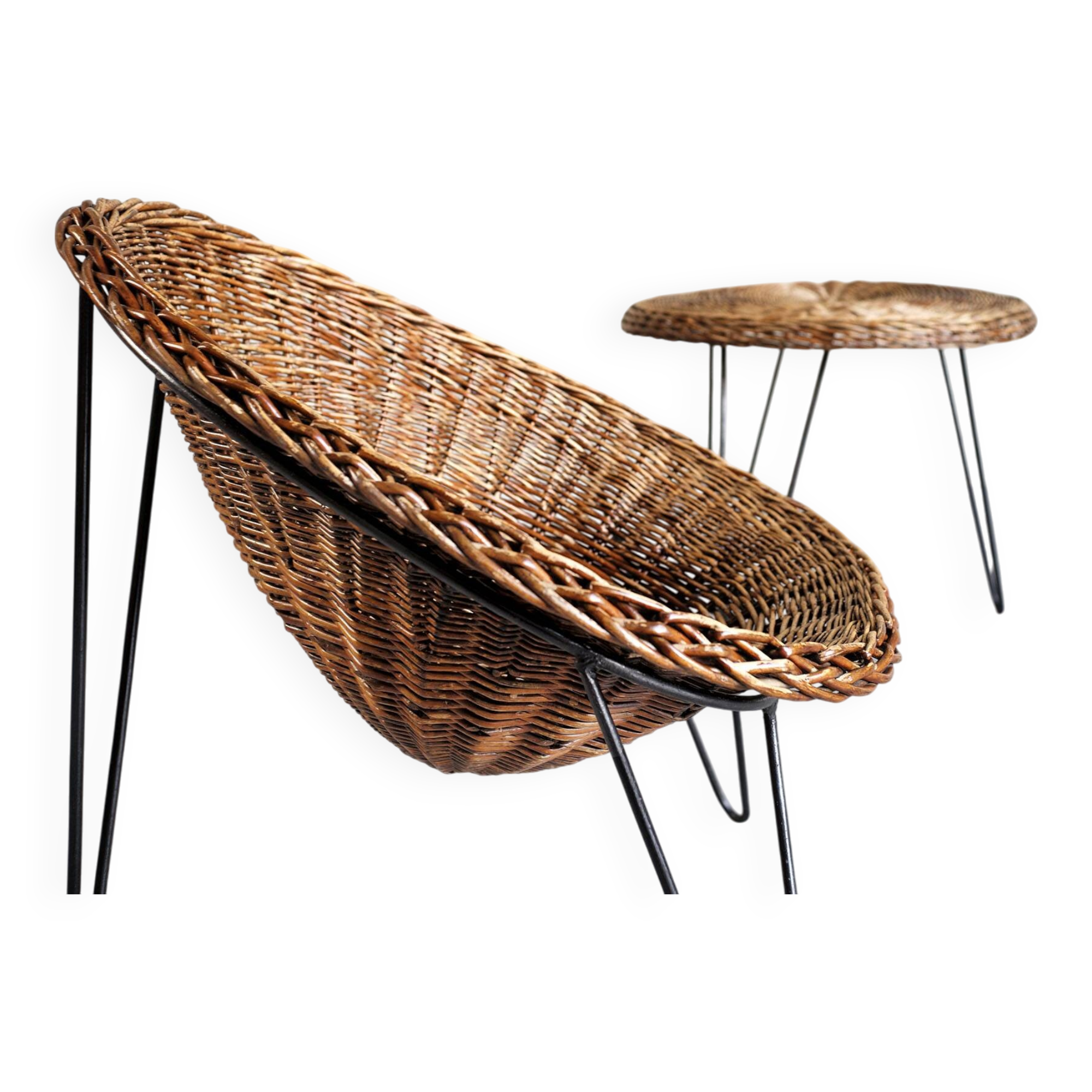 Roberto Mango, armchair and coffee table, Italy 1950