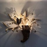 Mid-century design banci style wall lamp sconce crystal flower bouquet