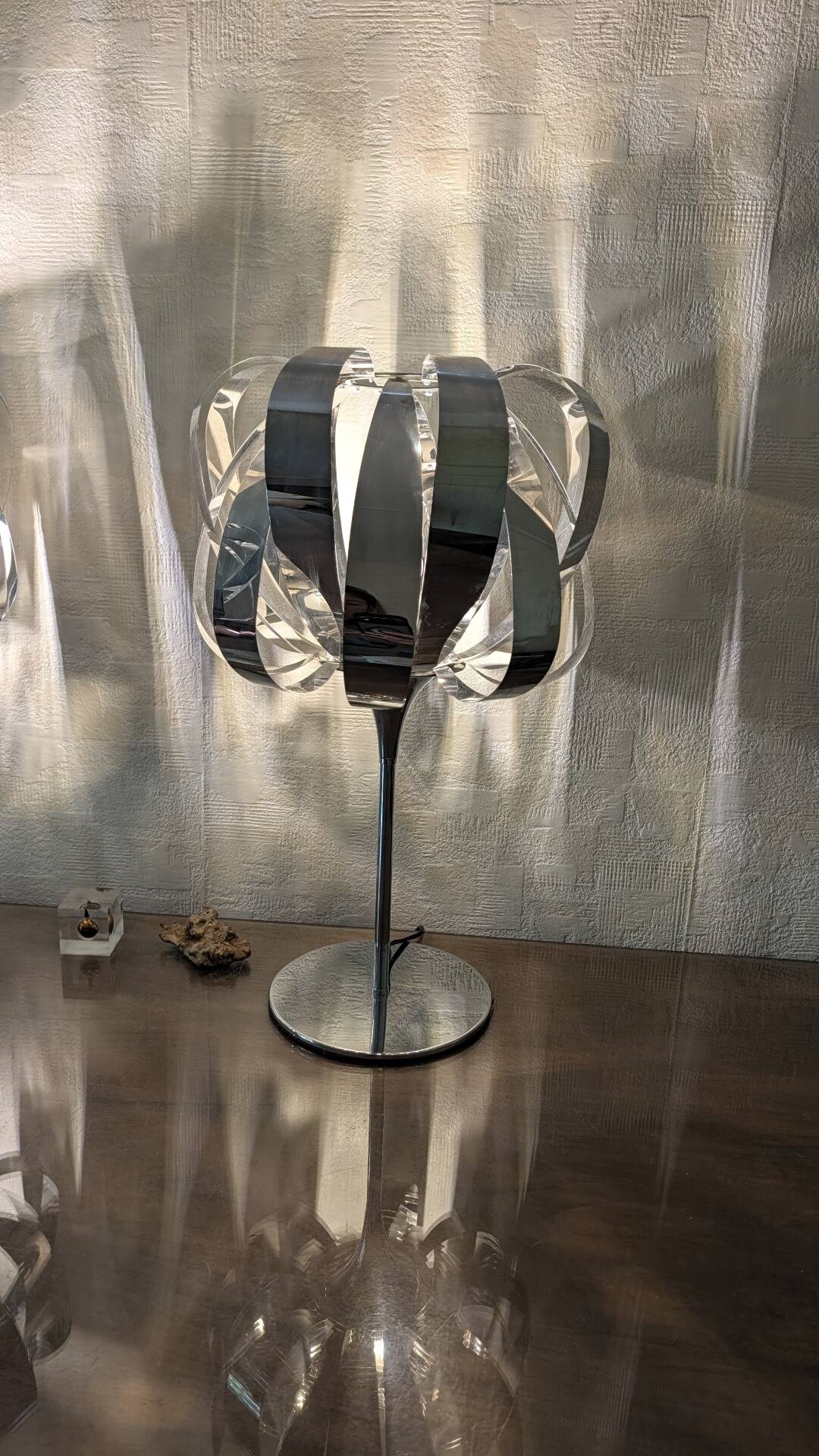 Paire de lampes eres chrome – seylumière– design space age