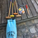 Vintage wooden croquet game