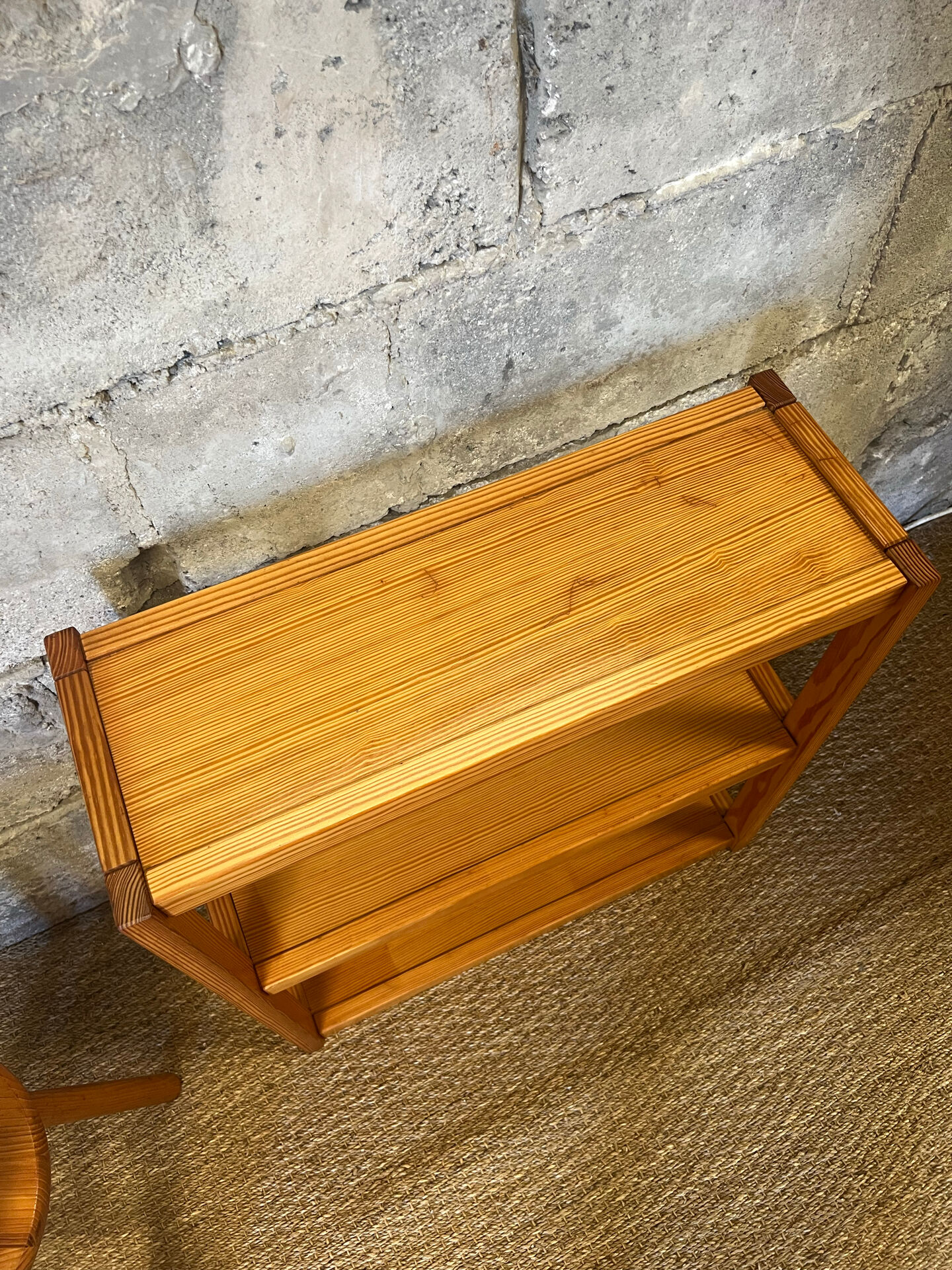 Vintage pine library shelves