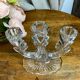 Three-light candlestick in molded crystal