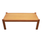 Table basse des années 1970 en chêne clair