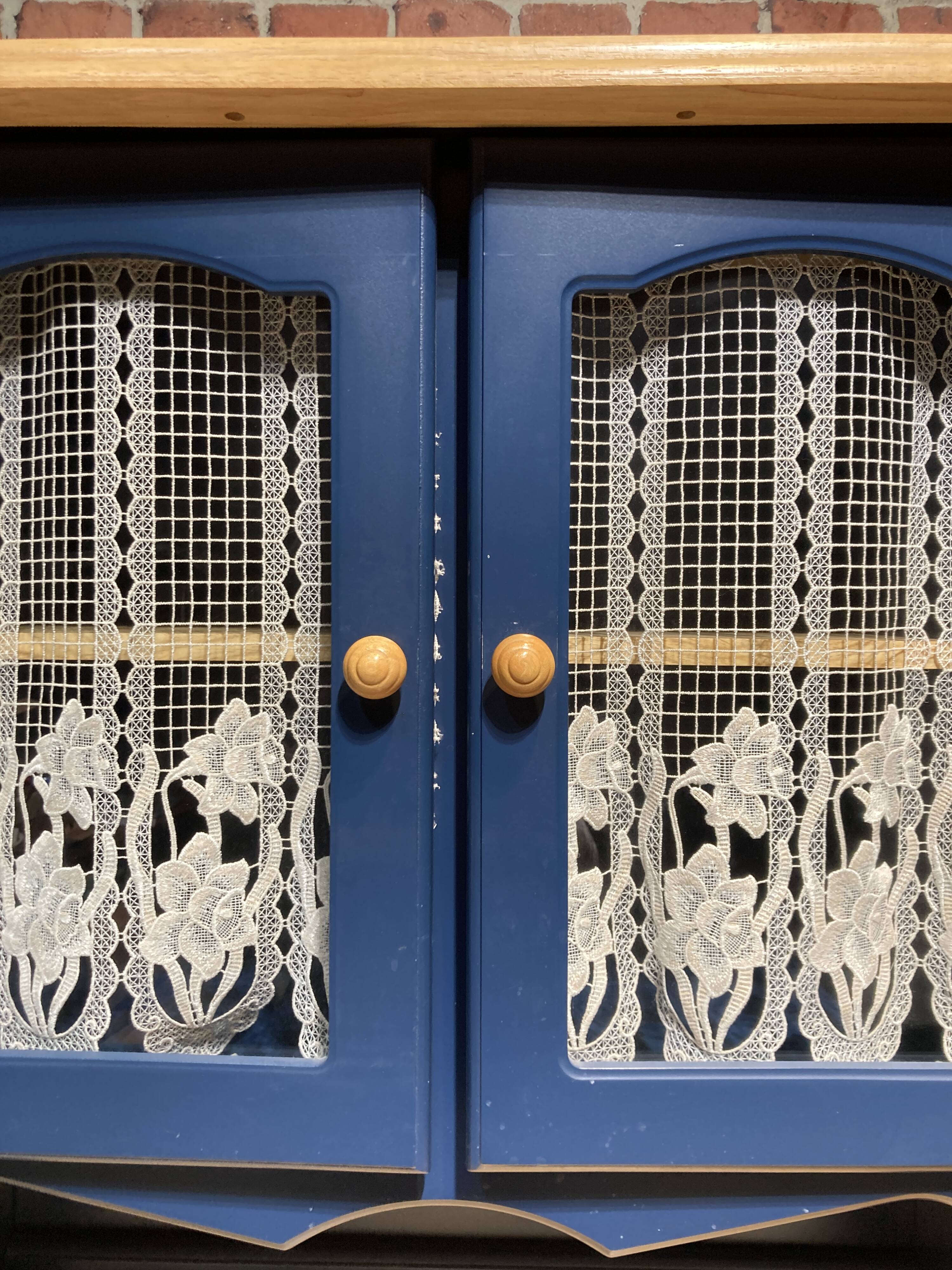 Blue painted wooden dresser